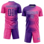 Uniform Rosa Sublimation Fußball Jersey Custom Gradient Lila-Weiß Pfeil
