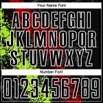 Jersey Sublimation Splatter Art Schwarz Uniform Tropfend Grün Rot-Neon Fußball Custom