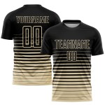 Mode Custom Fußball Jersey Uniform Fade Sublimation Creme Nadelstreifen Schwarz Mode Custom Fußball Jersey Uniform Fade Sublimation Creme Nadelstreifen Schwarz