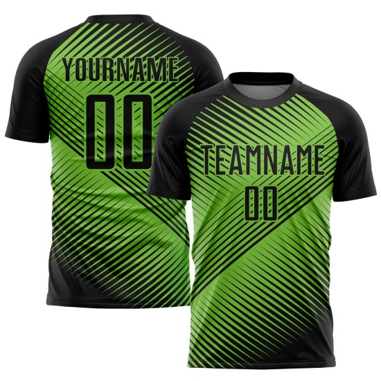 Grün Schwarz Sublimation Uniform Neon Custom Fußball Trikot Grün Schwarz Sublimation Uniform Neon Custom Fußball Trikot