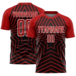 Stars Soccer Schwarz Sublimation Trikot Uniform Rot-Weiß Custom