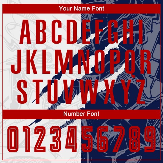 Jersey Sublimation Muster Graffiti Scratch Custom Uniform Fußball Rot-Marine Jersey Sublimation Muster Graffiti Scratch Custom Uniform Fußball Rot-Marine