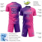 Uniform Rosa Sublimation Fußball Jersey Custom Gradient Lila-Weiß Pfeil