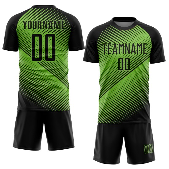 Grün Schwarz Sublimation Uniform Neon Custom Fußball Trikot Grün Schwarz Sublimation Uniform Neon Custom Fußball Trikot