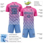 Benutzerdefinierte blau-schwarz Licht Trikot Uniform Sublimation Fußball Blitz Pink Benutzerdefinierte blau-schwarz Licht Trikot Uniform Sublimation Fußball Blitz Pink