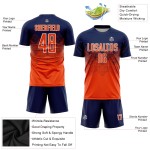 Navy Sublimation Jersey Uniform Custom Orange-Weiß Fußball Navy Sublimation Jersey Uniform Custom Orange-Weiß Fußball