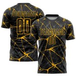 Uniform Schwarz Gelb Sublimation Jersey Fußball Custom