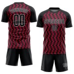 Benutzerdefinierte Uniform Crimson Schwarz-Weiß Sublimation Jersey Fußball Benutzerdefinierte Uniform Crimson Schwarz-Weiß Sublimation Jersey Fußball