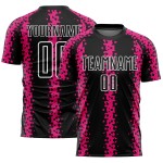 Geometrische Schwarz Custom Jersey Uniform Fußball Rosa-Weiß Heiße Abstrakte Muster Sublimation Geometrische Schwarz Custom Jersey Uniform Fußball Rosa-Weiß Heiße Abstrakte Muster Sublimation