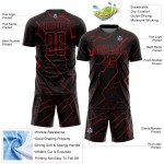 Schwarze Sublimation Fußball Rot Uniform Lightning Custom Jersey Schwarze Sublimation Fußball Rot Uniform Lightning Custom Jersey