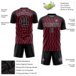 Benutzerdefinierte Uniform Crimson Schwarz-Weiß Sublimation Jersey Fußball Benutzerdefinierte Uniform Crimson Schwarz-Weiß Sublimation Jersey Fußball