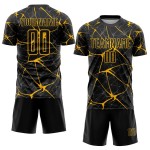 Uniform Schwarz Gelb Sublimation Jersey Fußball Custom