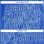 Blaue Uniform Weiß Benutzerdefinierte Form Sublimation Zickzack Jersey Soccer Thunder Blaue Uniform Weiß Benutzerdefinierte Form Sublimation Zickzack Jersey Soccer Thunder