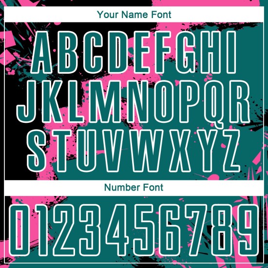 Uniform Spalsh Custom Jersey Teal-Pink Schwarz Fußball Sublimation Uniform Spalsh Custom Jersey Teal-Pink Schwarz Fußball Sublimation