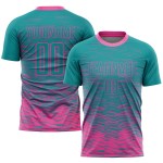 Benutzerdefinierte Jersey Sublimation Rosa Fußball Uniform Teal Benutzerdefinierte Jersey Sublimation Rosa Fußball Uniform Teal
