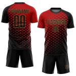 Sublimation Uniform Rot Gold Fußball Jersey Schwarz-Old Custom Sublimation Uniform Rot Gold Fußball Jersey Schwarz-Old Custom