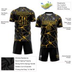 Uniform Schwarz Gelb Sublimation Jersey Fußball Custom