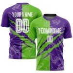 Scratch Grün-Lila Jersey Aurora Muster Sublimation Graffiti Uniform Custom Fußball