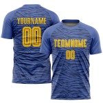 Fußball Custom Gold-Schwarz Drittes Blaues Trikot Uniform Sublimation Licht Fußball Custom Gold-Schwarz Drittes Blaues Trikot Uniform Sublimation Licht