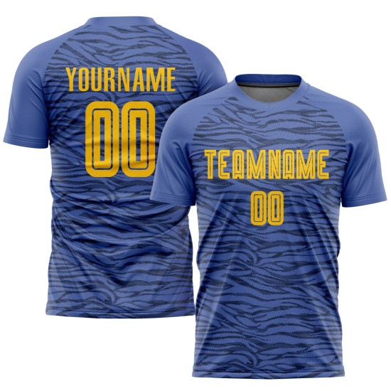 Fußball Custom Gold-Schwarz Drittes Blaues Trikot Uniform Sublimation Licht Fußball Custom Gold-Schwarz Drittes Blaues Trikot Uniform Sublimation Licht