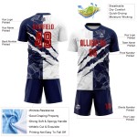 Jersey Sublimation Muster Graffiti Scratch Custom Uniform Fußball Rot-Marine Jersey Sublimation Muster Graffiti Scratch Custom Uniform Fußball Rot-Marine