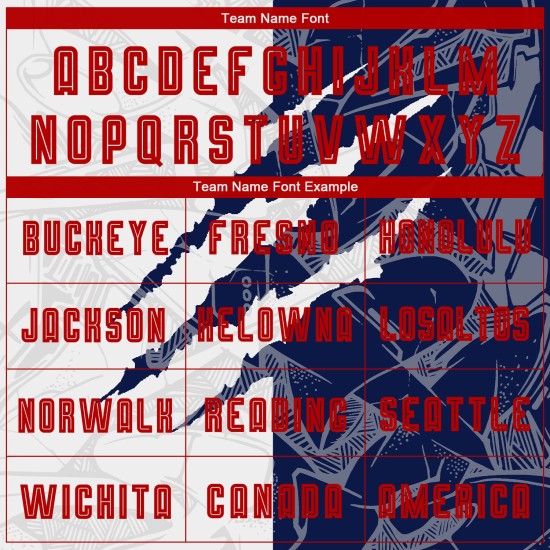 Jersey Sublimation Muster Graffiti Scratch Custom Uniform Fußball Rot-Marine Jersey Sublimation Muster Graffiti Scratch Custom Uniform Fußball Rot-Marine