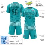 Aqua Sublimation Custom Jersey Uniform Schwarz Fußball Diagonale Linien Aqua Sublimation Custom Jersey Uniform Schwarz Fußball Diagonale Linien