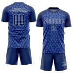 Navy Royal Jersey Sublimation Uniform Custom Fußball Weiß Navy Royal Jersey Sublimation Uniform Custom Fußball Weiß