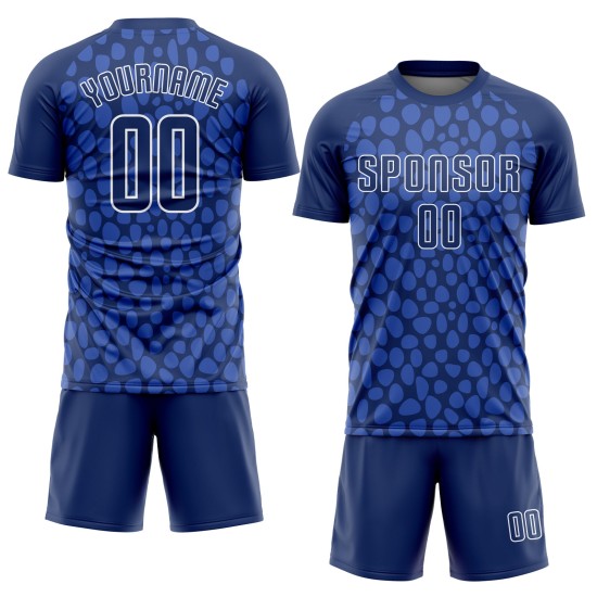 Navy Royal Jersey Sublimation Uniform Custom Fußball Weiß Navy Royal Jersey Sublimation Uniform Custom Fußball Weiß
