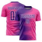Uniform Rosa Sublimation Fußball Jersey Custom Gradient Lila-Weiß Pfeil