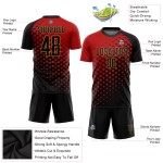 Sublimation Uniform Rot Gold Fußball Jersey Schwarz-Old Custom Sublimation Uniform Rot Gold Fußball Jersey Schwarz-Old Custom