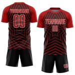 Stars Soccer Schwarz Sublimation Trikot Uniform Rot-Weiß Custom