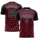 Benutzerdefinierte Uniform Crimson Schwarz-Weiß Sublimation Jersey Fußball Benutzerdefinierte Uniform Crimson Schwarz-Weiß Sublimation Jersey Fußball