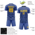 Fußball Custom Gold-Schwarz Drittes Blaues Trikot Uniform Sublimation Licht Fußball Custom Gold-Schwarz Drittes Blaues Trikot Uniform Sublimation Licht
