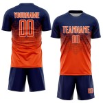 Navy Sublimation Jersey Uniform Custom Orange-Weiß Fußball Navy Sublimation Jersey Uniform Custom Orange-Weiß Fußball
